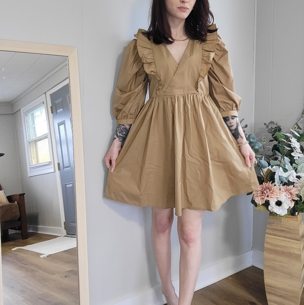 NWT Poplin ruffled dress